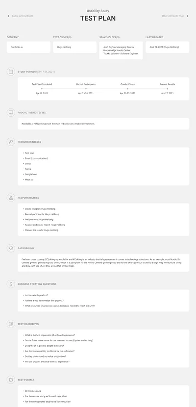 Usability test plan — screen 1