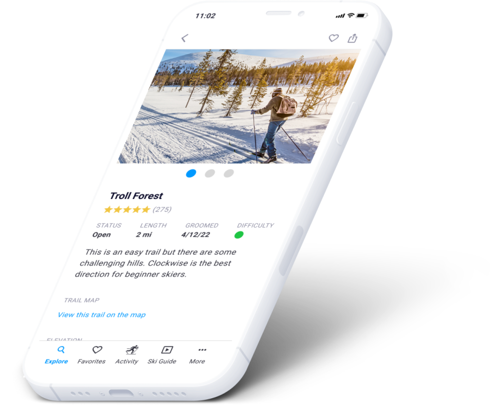 Explore ski trails — screen 2