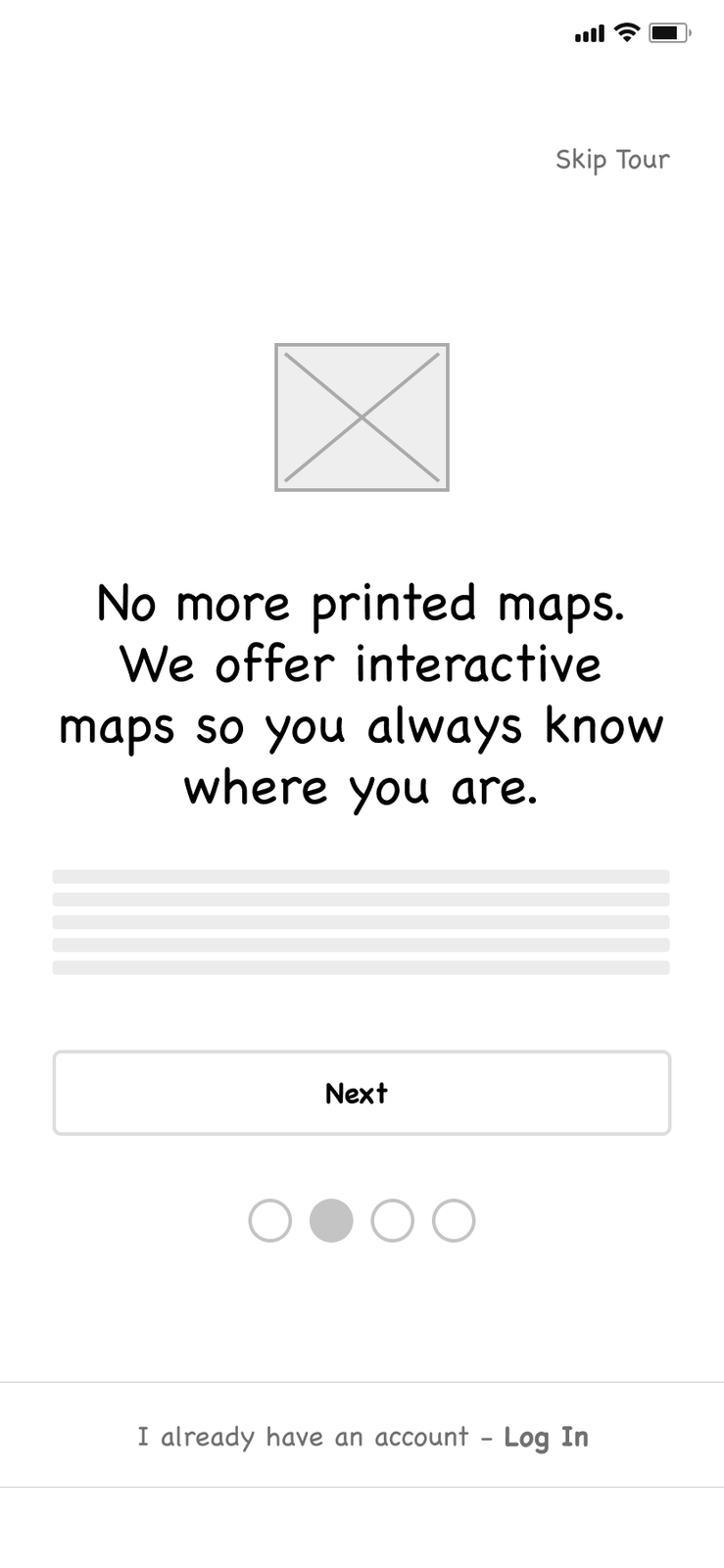 Onboarding, sign up and log in — screen 3