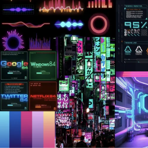 Cyberpunk inspiration board