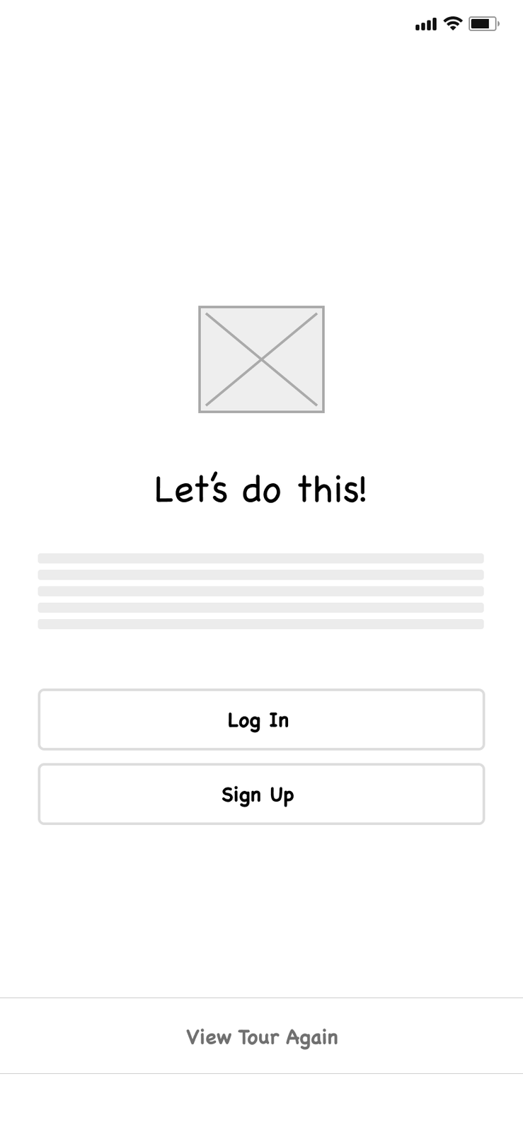 Onboarding, sign up and log in — screen 5