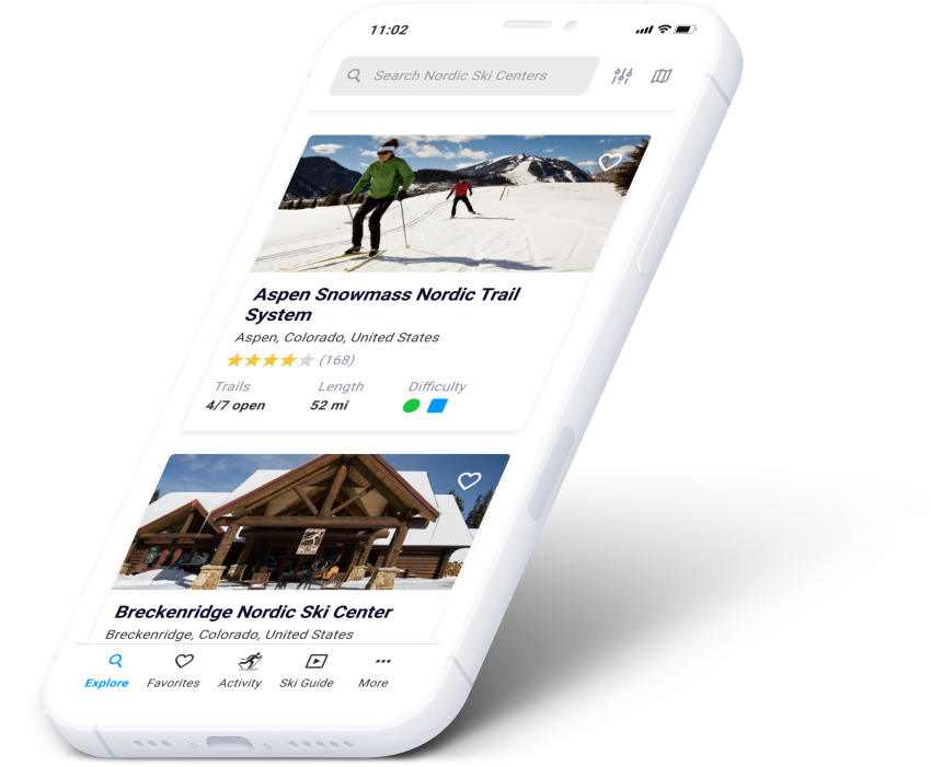 Explore Nordic ski centers — screen 1