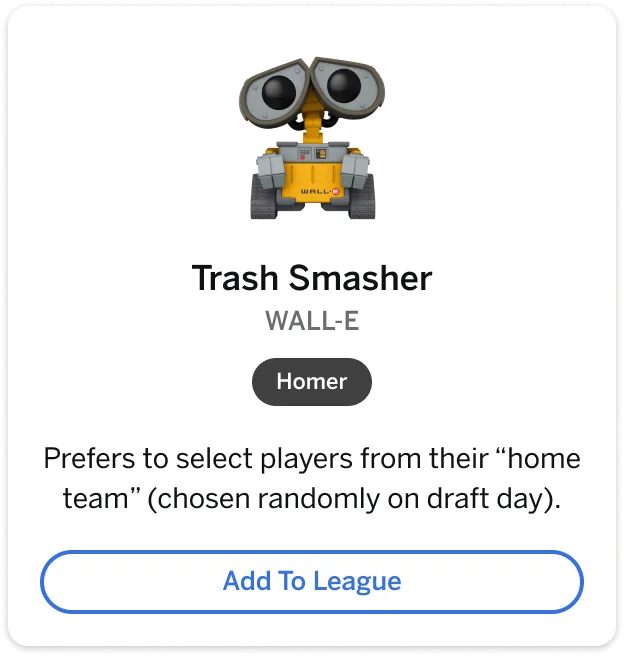 Auto Team card with the The Homer strategy
