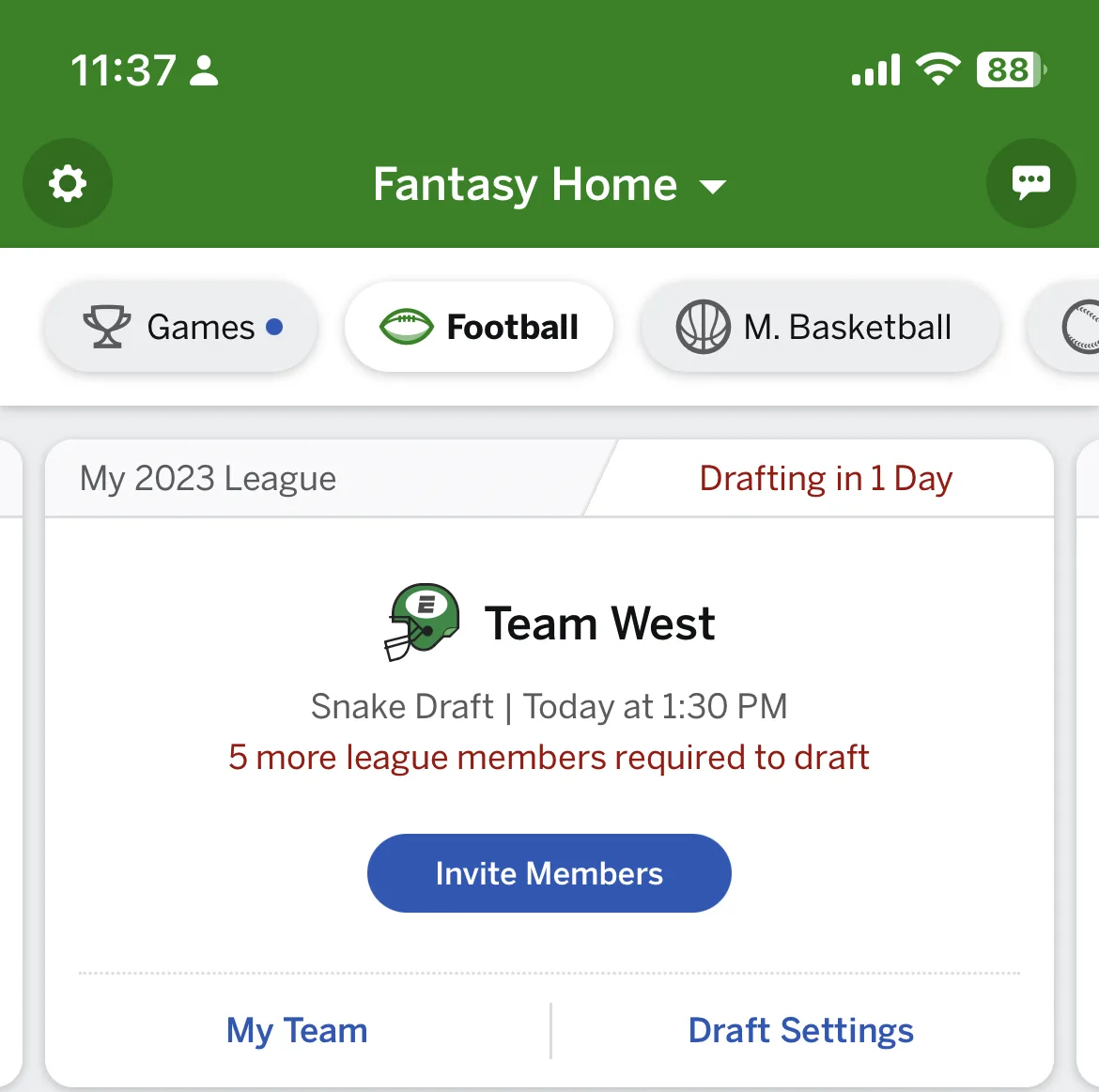 Fill every team screen in ESPN Fantasy